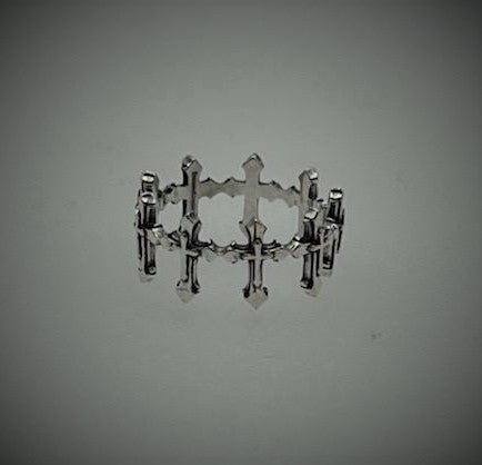 Sterling Silver Double Cross Ring