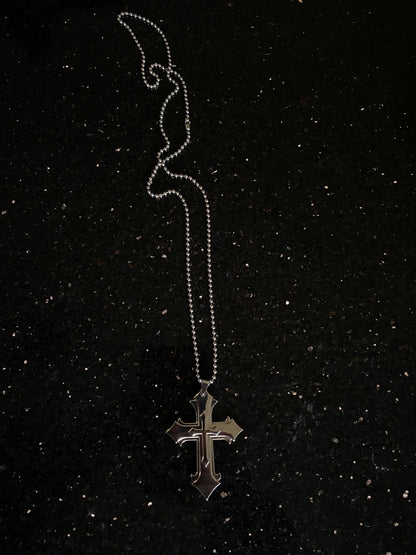 Stainless Double Crucifix